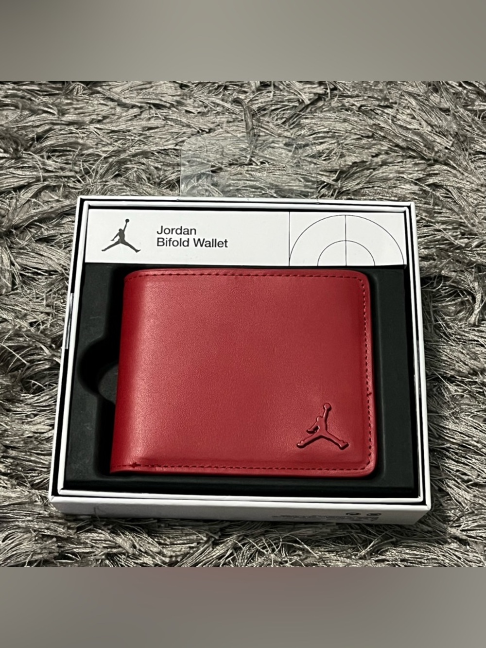 Nike Air Jordan Jumpman Logo Slim Bifold Leather Wallet Gym Red